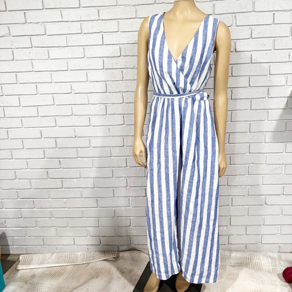 Boden Women’s Striped Linen Wrap Midi Dress - Picture 3 of 10